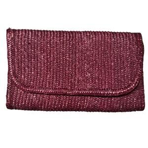 Vintage purple wicker oversized clutch